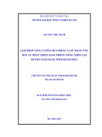 Giải pháp tăng cường huy động và sử dụng vốn đầu tư phát triển giao thông nông thôn tại huyện nam sách, tỉnh hải dương