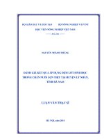 Đánh giá kết quả áp dụng đệm lót sinh học trong chăn nuôi lợn thịt tại huyện lý nhân, tỉnh hà nam