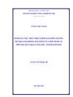 Đánh giá tình hình thực hiện chính sách bồi thường, hỗ trợ, giải phóng mặt bằng của một số dự án trên địa bàn thị xã chí linh, tỉnh hải dương