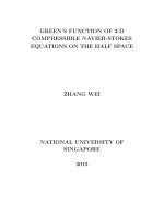 Greens function of 2 d compressible navier  stokes equations on the half space
