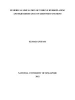 Numerical simulation of vehicle hydroplaning and skid resistance on grooved pavement 