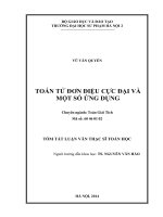 Toán tử đơn điệu cực đại và một số ứng dụng luận văn thạc sĩ toán học