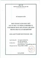 Phân tích dư lượng hóa chất bảo vệ thực vật nhóm cơ phospho và pyrethroid trong một số dược liệu bằng phương pháp sắc ký khí khối phổ
