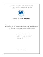 XÂY DỰNG KẾ HOẠCH TRUYỀN THÔNG MARKETING TRỰC TUYẾN CHO CÔNG TY TNHH CỘI NGUỒN XANH