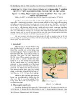 NGHIÊN cứu TÍNH TOÁN tải LƯỢNG các NGUỒN gây ô NHIỄM CHỦ yếu TRÊN RẠCH BÌNH THỌ, THÀNH PHỐ hồ CHÍ MINH 