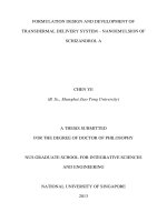 Formulation design and development of transdermal delivery system nanoemulsion of schizandrol a 