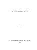 Design and performance analysis of efficient wireless systems 