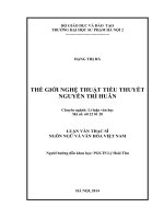 Thế giới nghệ thuật tiểu thuyết nguyễn trí huân (LV01377)