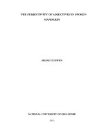 The subjectivity of adjectives in spoken mandarin 