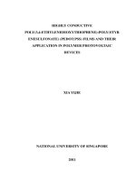 Highly conductive poly(3,4 ethylenedioxythiophene) poly (styr enesulfonate) (pedot  PSS) films and their application in polymer photovoltaic devices 