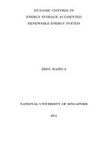 Dynamic control in energy storage augmented renewable energy system 