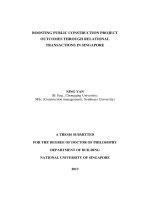 Boosting public construction project outcomes through relational transactions in singapore 