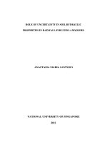 Role of uncertainity in soil hydraulic properties in rainfall induced landslides 