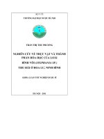 Nghiên cứu về thực vật và thành phần hoá học của loài bình vôi ( stephania SP ) thu hái ở hoa lư, ninh bình