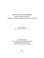 Simplicity as social critique   critical simple stages of chinese avant garde theatre since the late 1990s 