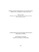 Nursing students perceptions and attitudes about spirituality and spiritual care in practice 