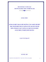 Đánh giá hiện trạng môi trường làng nghề chế biến thực phẩm bích trì, xã liêm tuyền, huyện thanh liêm, tỉnh hà nam và đề xuất một số giải pháp giảm thiểu ô nhiễm môi trường