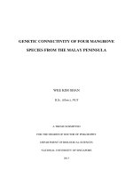 GENETIC CONNECTIVITY OF FOUR MANGROVE SPECIES FROM THE MALAY PENINSULA 