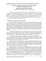 SỬ DỤNG và PHÁT TRIỂN tài NGUYÊN nước TRÊN LÃNH THỔ VIỆT NAM 