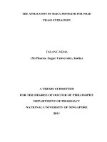 The application of silica monolith for solid phase extraction 