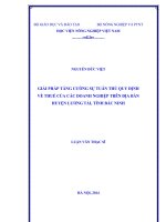 Giải pháp tăng cường sự tuân thủ quy định về thuế của các doanh nghiệp trên địa bàn huyện lương tài, tỉnh bắc ninh
