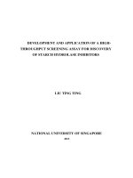 Development and application of a high throughput assay for discovery of starch hydrolase inhibitors 
