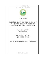 Nghiên cứu quy hoạch sử dụng đất với quy hoạch xây dựng đô thị thành phố hà tĩnh, tỉnh hà tĩnh