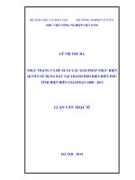 Thực trạng và đề xuất các giải pháp thực hiện quyền sử dụng đất tại thành phố điện biên phủ tỉnh điện biên giai đoạn 2008 - 2013