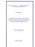 Huy động nguồn lực đầu tư phát triển cơ sở hạ tầng cho xây dựng nông thôn mới ở huyện yên dũng, tỉnh bắc giang