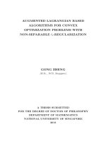 AUGMENTED LAGRANGIAN BASED ALGORITHMS FOR CONVEX OPTIMIZATION PROBLEMS WITH NON SEPARABLE l1 REGULARIZATION 