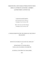 Sequencing and characterization of hox gene clusters in japanese lamprey (lethenteron japonicum) 