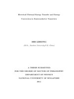 Electrical thermal energy transfer and energy conversion in semiconductor nanowires 