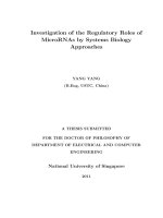 Investigation of the regulatory roles of micrornas by systems biology approaches 