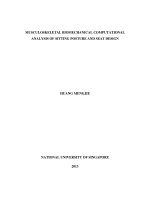 Musculoskeletal biomechanical computational analysis of sitting posture and seat design 