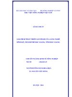 GIẢI PHÁP PHÁT TRIỂN sản PHẨM của LÀNG NGHỀ DĨNH kế, THÀNH PHỐ bắc GIANG, TỈNH bắc GIANG