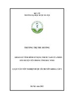 Khảo sát tình hỉnh sử dụng thuốc nam của nhân dân huyện yên phong tỉnh bắc ninh