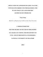 Application of lower bound limit analysis with second order cone programming for plane strain and axisymmetric geomechanics problems 