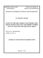 STUDY OF THE EQUATORIAL ELECTROJET (EEJ) FROM CHAMP SATELLITE AND OBSERVATORIES DATA IN VIETNAM AND ADJACENT AREAS
