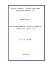 Đánh giá việc thực hiện các quyền sử dụng đất huyện lý nhân tỉnh hà nam