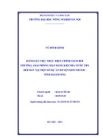 Đánh giá việc thực hiện chính sách bồi thường, giải phóng mặt bằng khi nhà nước thu hồi đất tại một số dự án huyện kim thành tỉnh hải dương