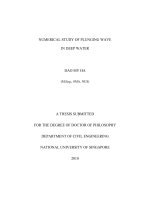 Numerical study of plunging wave in deep water 