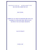 NGHIÊN cứu các NHÂN tố ẢNH HƯỞNG đến NĂNG SUẤT LAO đỘNG của CÔNG NHÂN TRỰC TIẾP sản XUẤT tại CÔNG TY MAY XUẤT KHẨU THÁI HƯNG