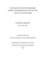 The ecology of the non native red eared sliders and their potential impacts on the native fauna of singapore 