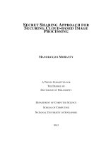 Secret sharing approach for securing cloud based image processing 