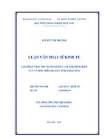 Giải pháp tăng thu ngân sách từ các doanh nghiệp vừa và nhỏ trên địa bàn tỉnh hải dương