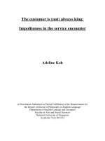 The customer is (not) always king impoliteness in the service encounter 