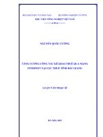 Tăng cường công tác kê khai thuế qua mạng internet tại cục thuế tỉnh bắc giang