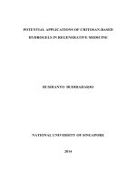 Potential applications of chitosan based hydrogels in regenerative medicine 