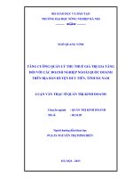Tăng cường quản lý thu thuế giá trị gia tăng đối với các doanh nghiệp ngoài quốc doanh trên địa bàn huyện duy tiên, tỉnh hà nam