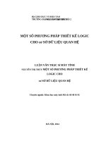 Một số phương pháp thiết kế logic cho cơ sở dữ liệu quan hệ